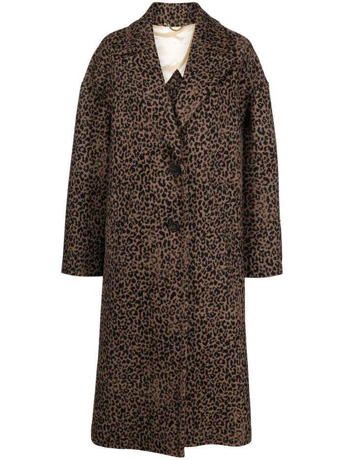 Golden Goose Cappotto Nero-Marrone Donna Animalier 4