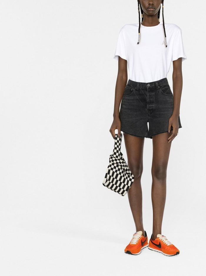 Golden Goose T-Shirt Bianco Donna Stella Glitter 1