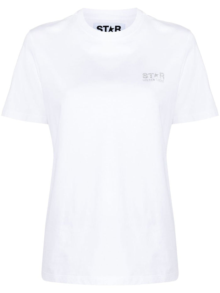 Golden Goose Donna T-Shirt Bianco Stella Posteriore 4