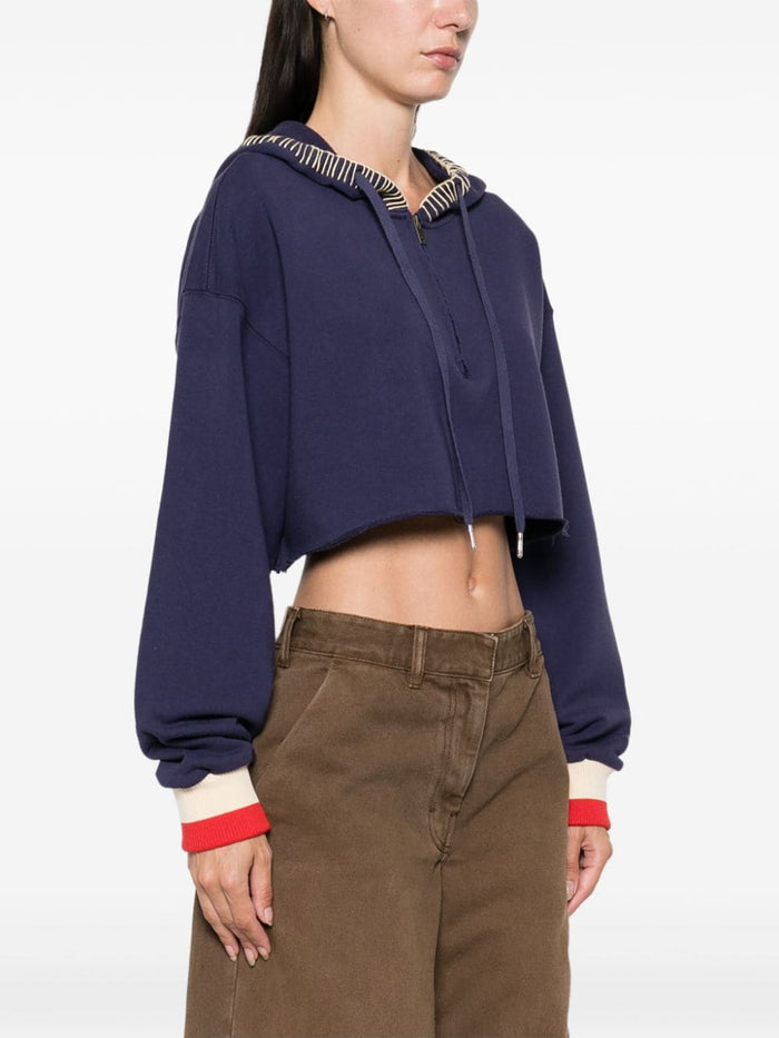 Golden Goose Felpa Blu Donna Crop 2