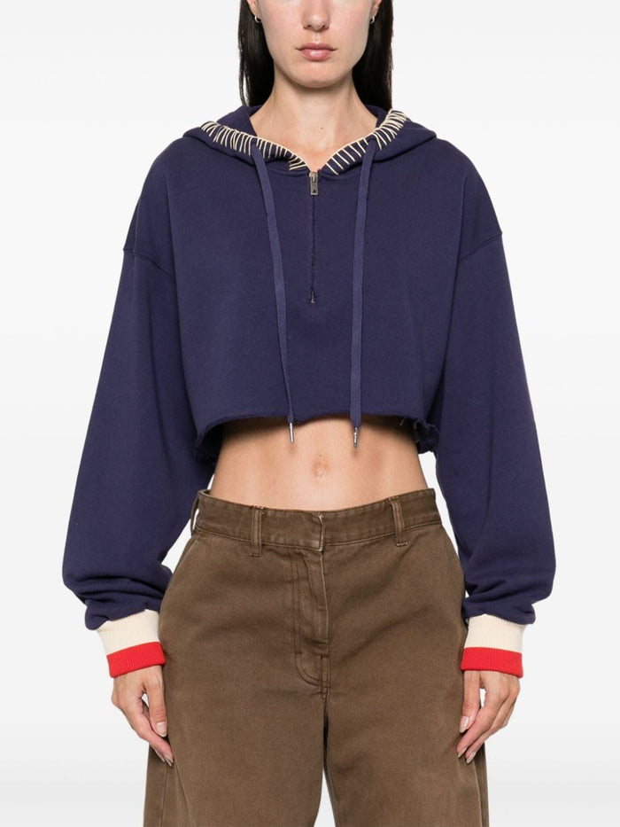 Golden Goose Felpa Blu Donna Crop 1