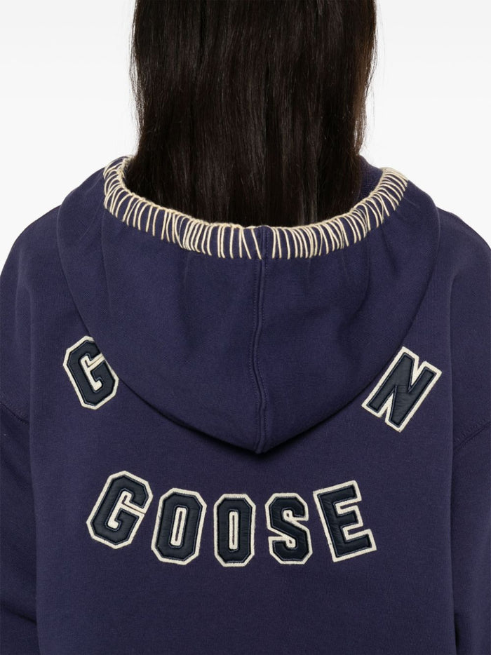 Golden Goose Felpa Blu Donna Crop 4