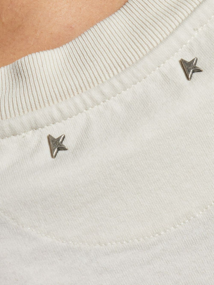 Golden Goose T-Shirt Bianco Donna Motivo Rosa 4