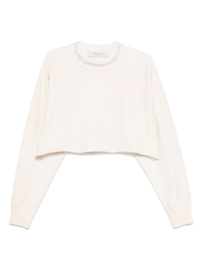 Golden Goose Maglia Bianco Donna Crop 5