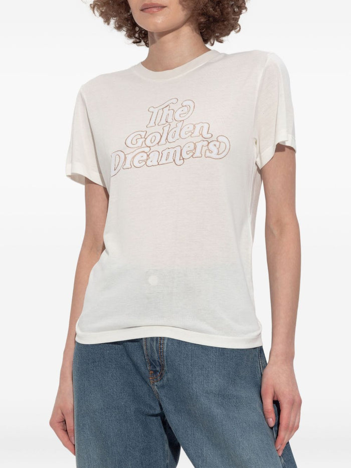 Golden Goose T-Shirt Bianco Donna The Golden Dreamers 1
