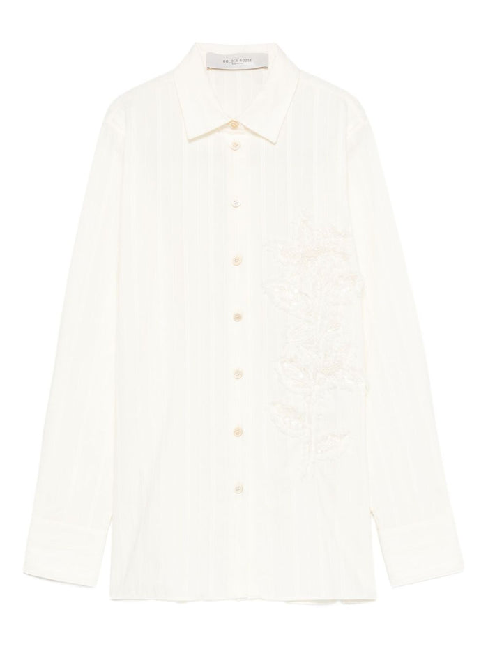 Golden Goose Damen Hemd mit Streifen in weiß 5