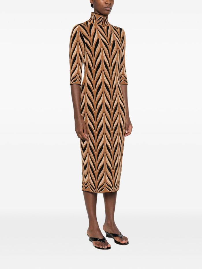 Circus Hotel Abito Jacquard Tabacco Donna 2
