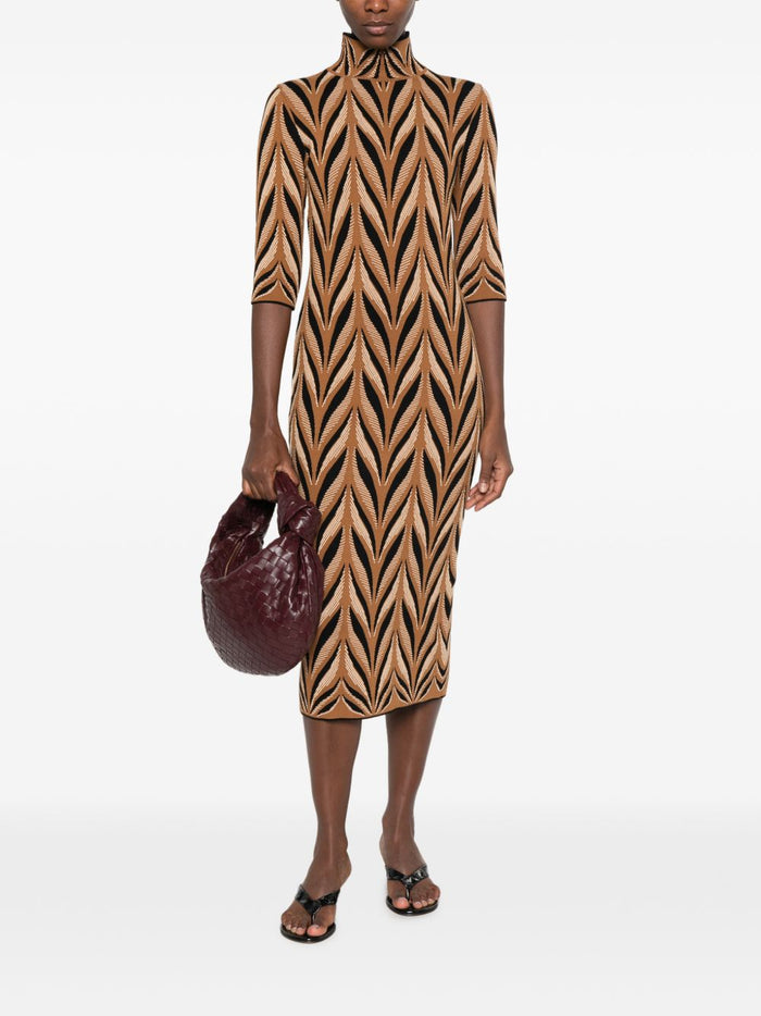 Circus Hotel Abito Jacquard Tabacco Donna 3