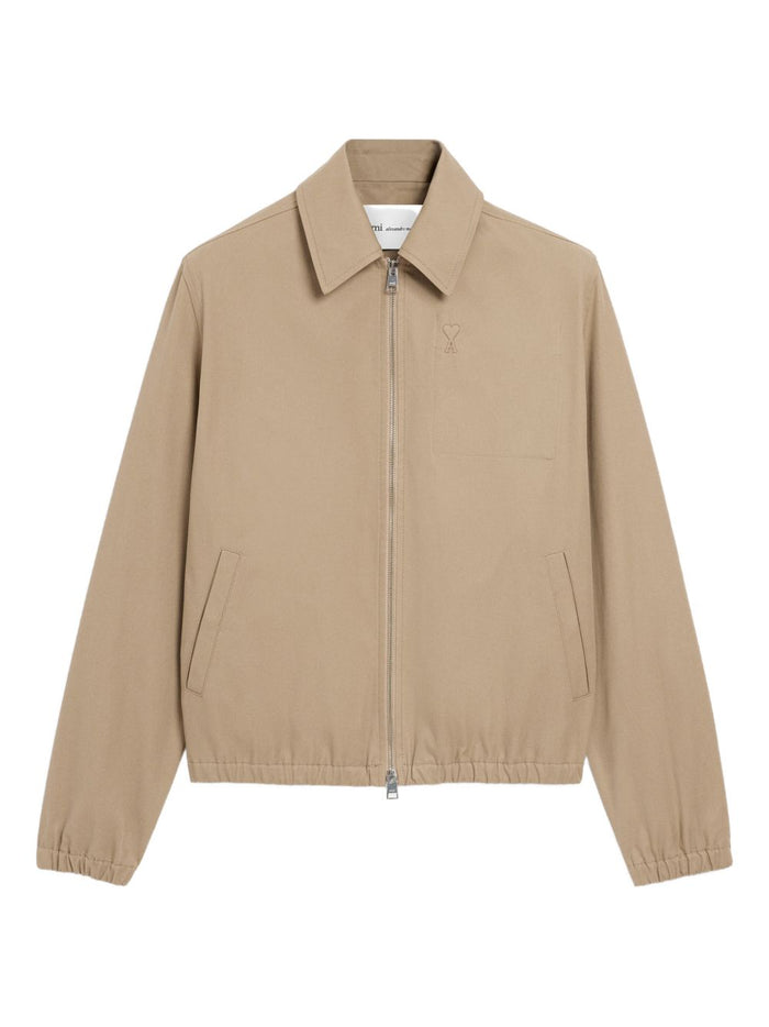 Ami Paris Giubbino Logo Cuore Uomo Beige 5