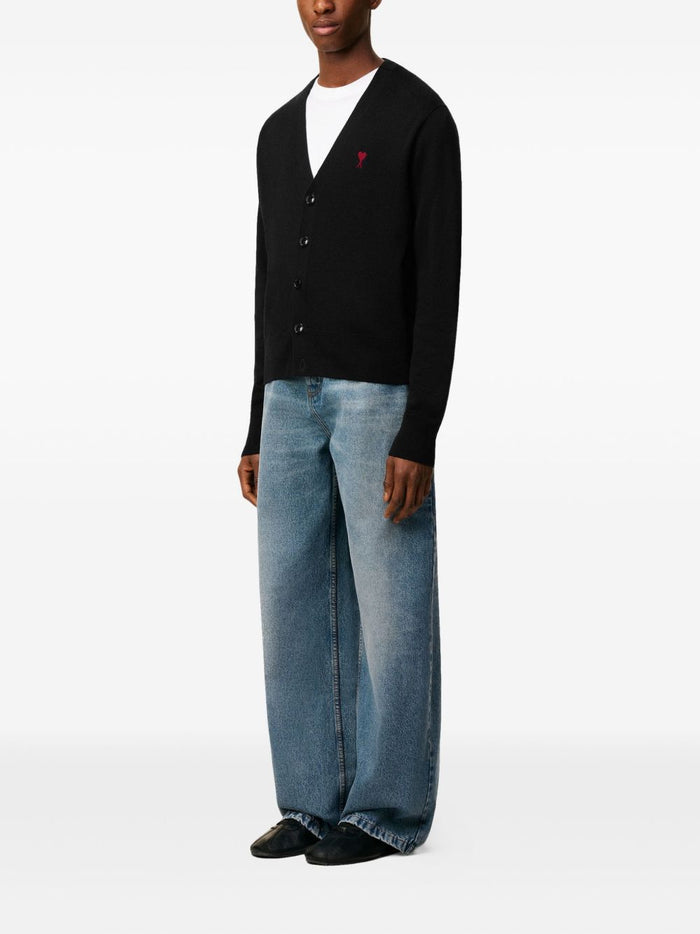 Ami Paris Cardigan Nero Uomo 2