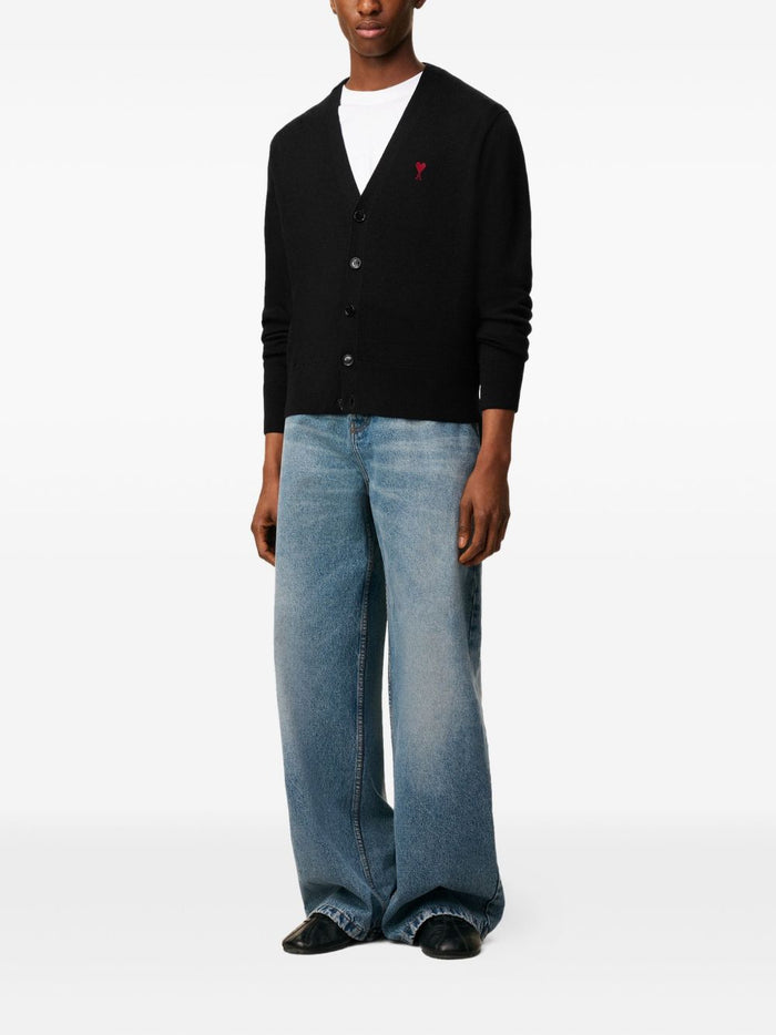 Ami Paris Cardigan Nero Uomo 3