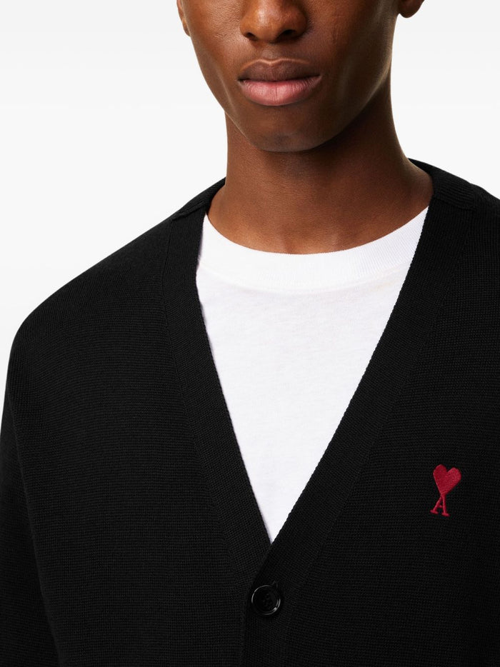 Ami Paris Cardigan Nero Uomo 4