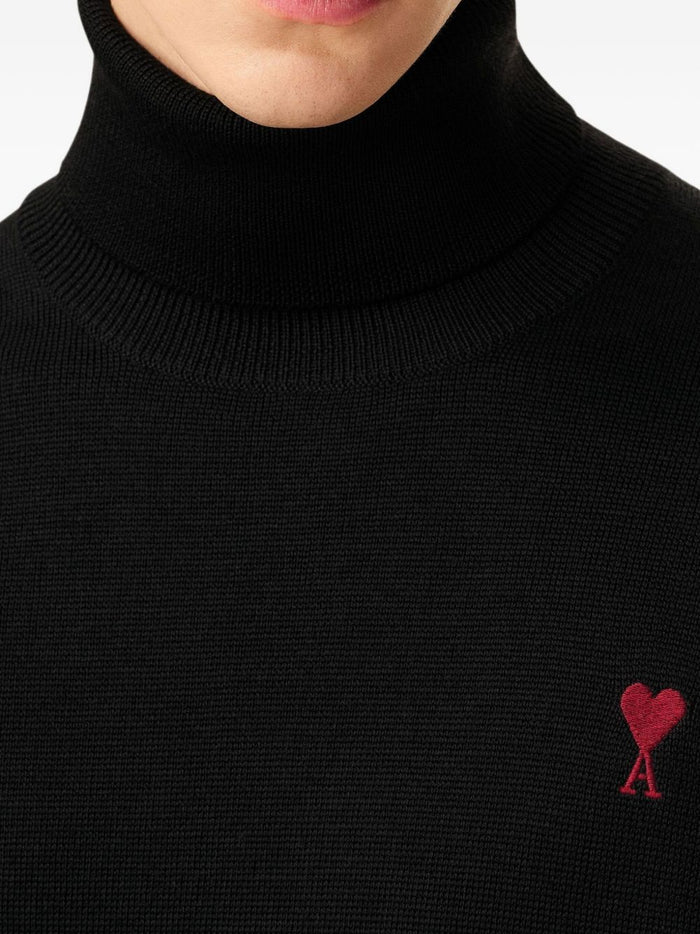 Ami Paris Men's Turtleneck Sweater Black 5