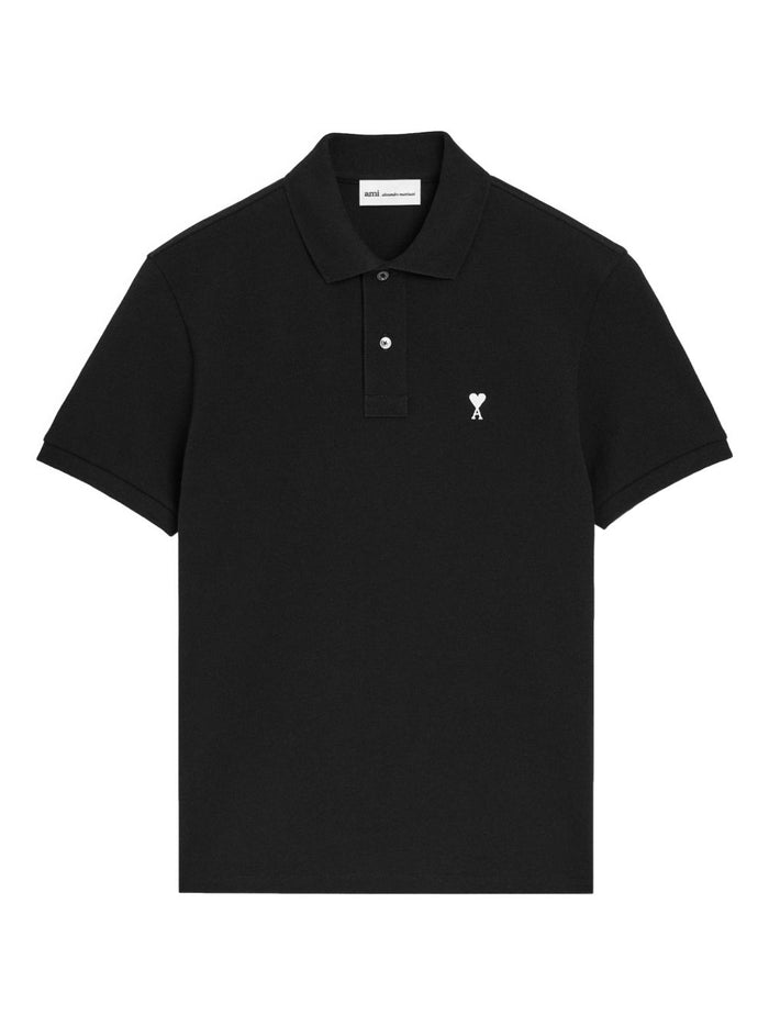 Ami Paris Polo Micro Ricamo Cuore Uomo Nero 5