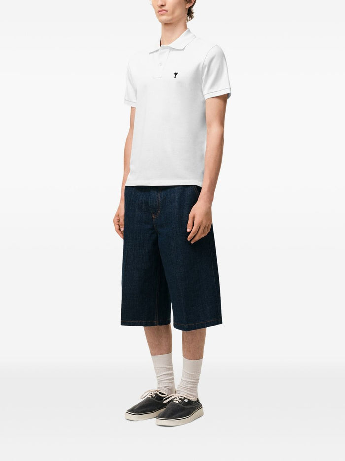 Ami Paris Polo Logo Cuore Uomo Bianco 2