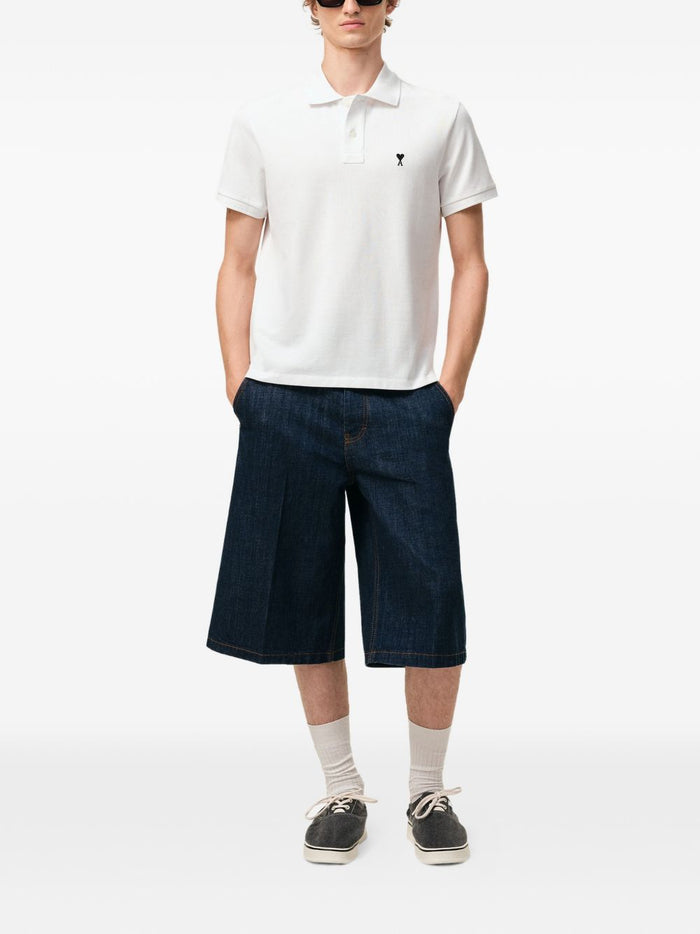 Ami Paris Polo Logo Cuore Uomo Bianco 1