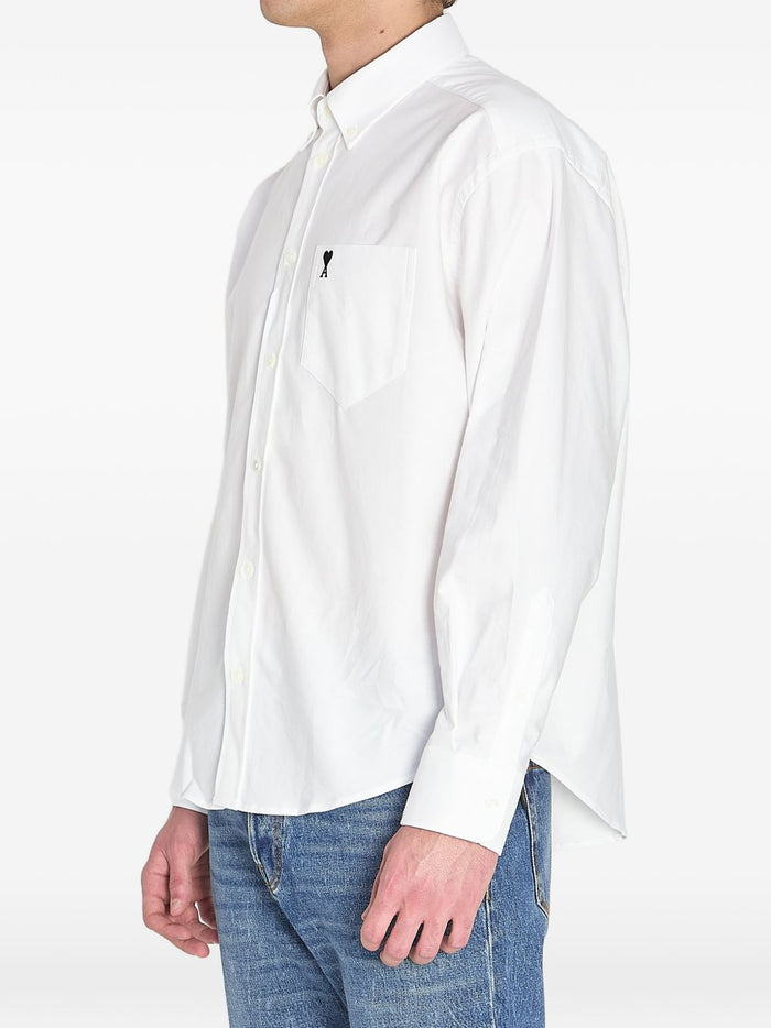 Ami Paris Camicia Micro Cuore Uomo Bianco 3