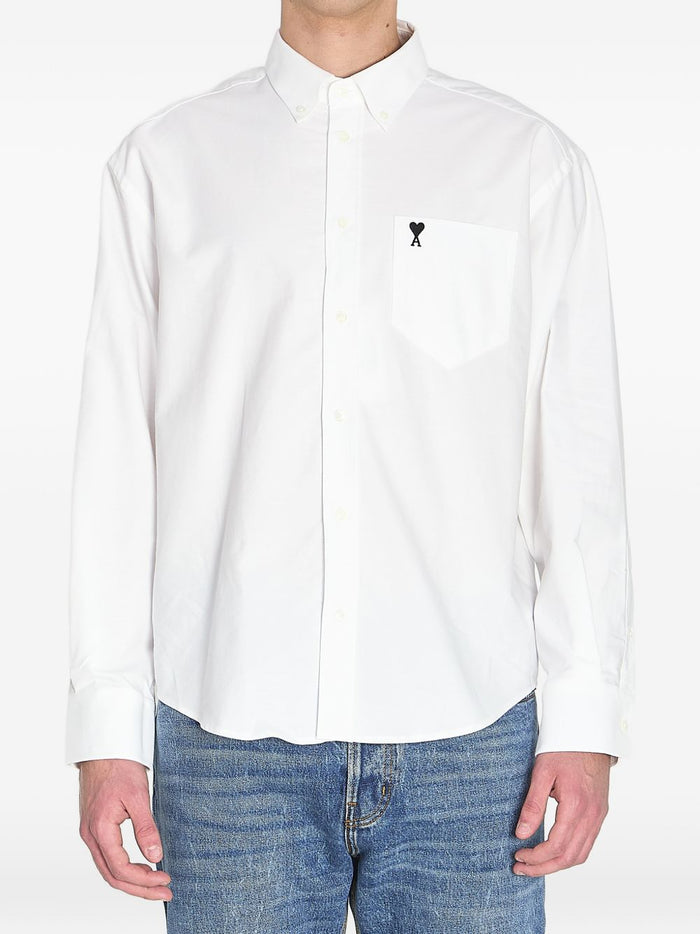 Ami Paris Camicia Micro Cuore Uomo Bianco 1