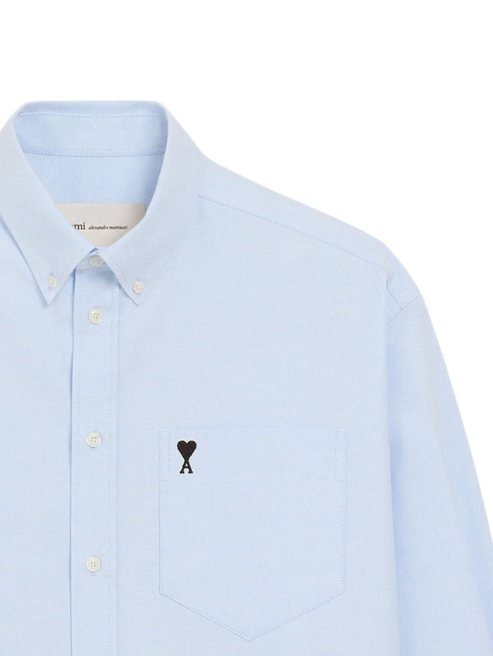 Ami Paris Camicia Micro Cuore Uomo Blu 2