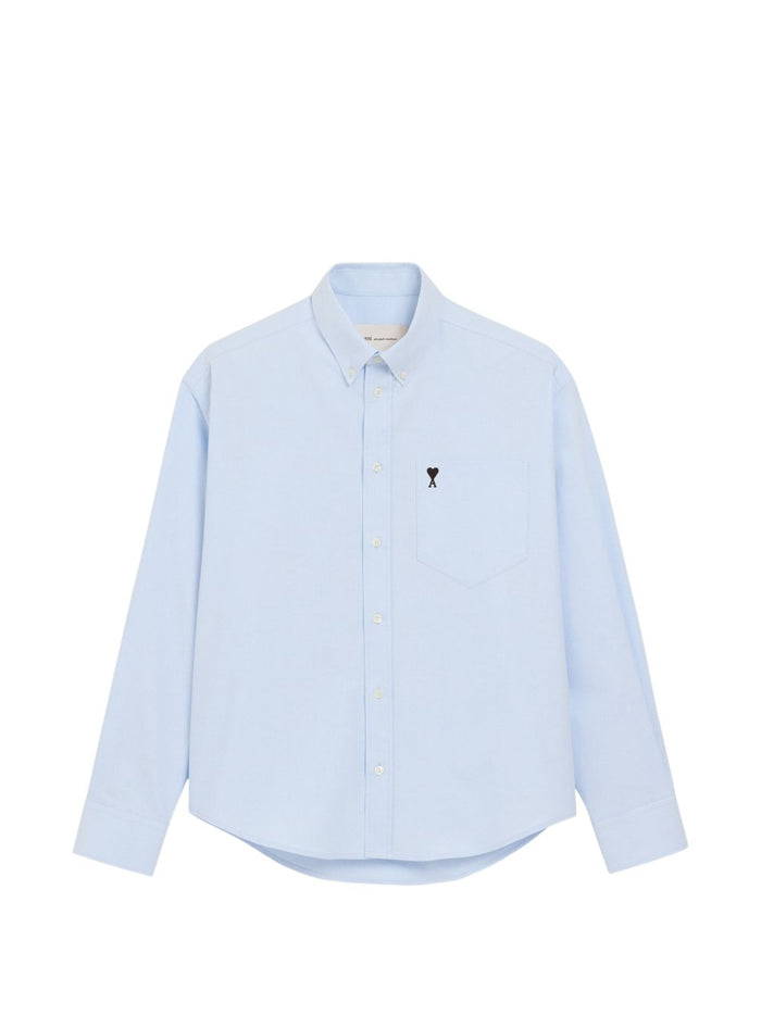Ami Paris Camicia Micro Cuore Uomo Blu 1