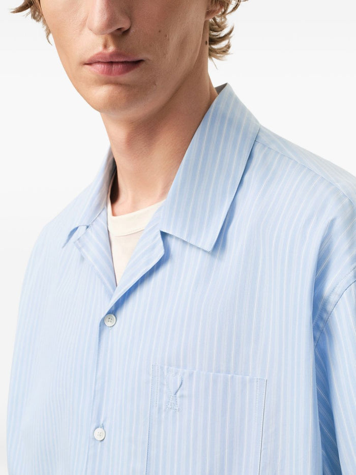 Ami Paris Camicia Maniche Corte Uomo Blu 4