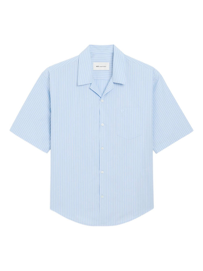 Ami Paris Camicia Maniche Corte Uomo Blu 5