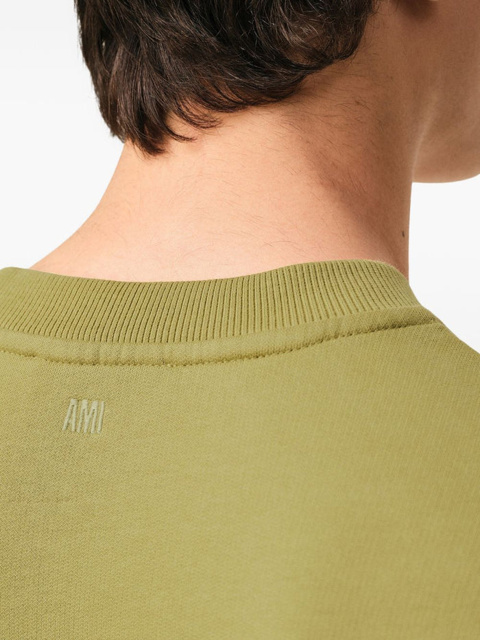 Ami Paris Felpa Micro Cuore Uomo Verde 4