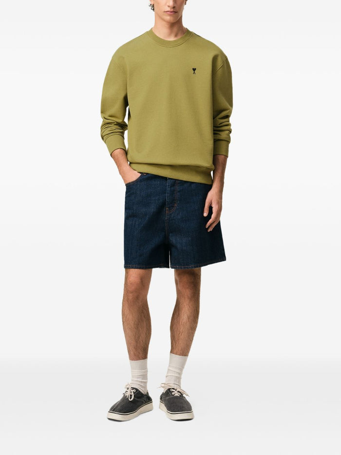 Ami Paris Felpa Micro Cuore Uomo Verde 2