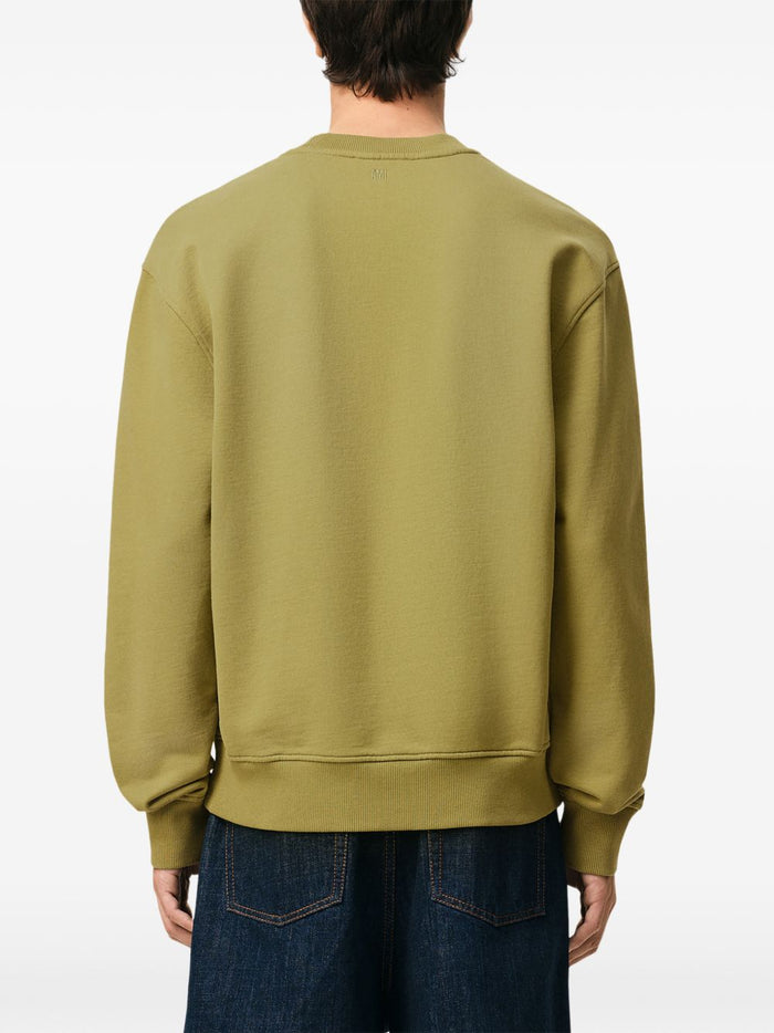 Ami Paris Felpa Micro Cuore Uomo Verde 3