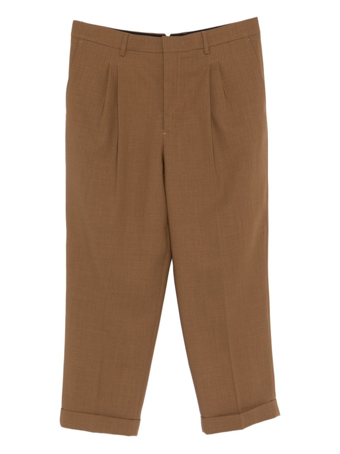 Ami Paris Men's Brown Double Pleat Trousers 5