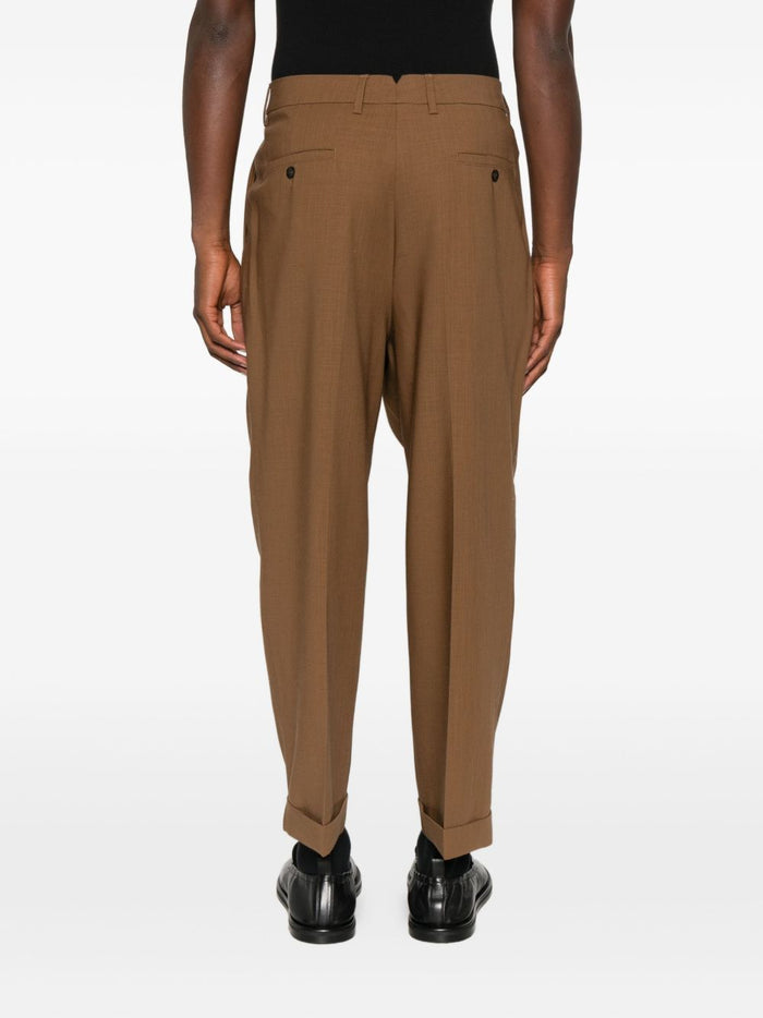 Ami Paris Men's Brown Double Pleat Trousers 3