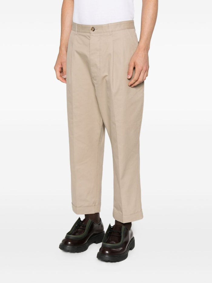 Ami Paris Men's Beige Chino Trousers with Turn-Up 2