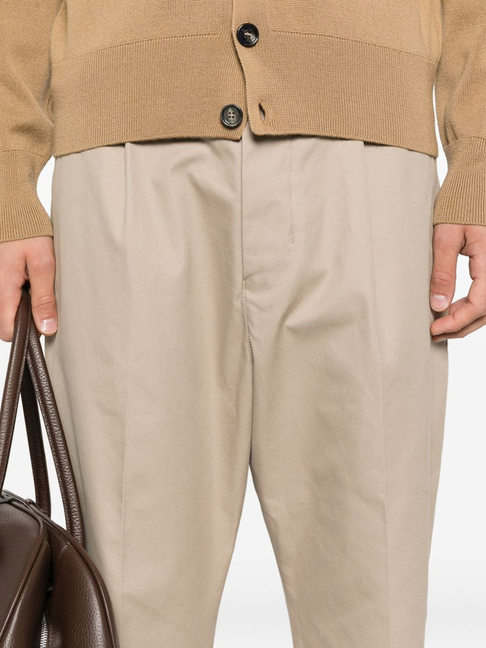 Ami Paris Men's Beige Chino Trousers with Turn-Up 4