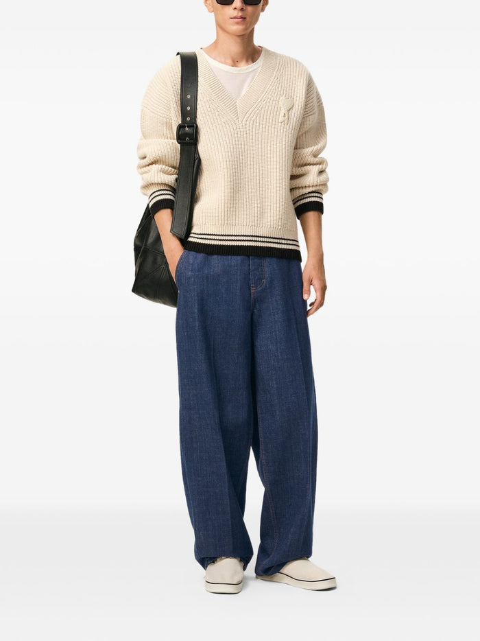 Ami Paris Jeans Ampio Uomo Blu 2