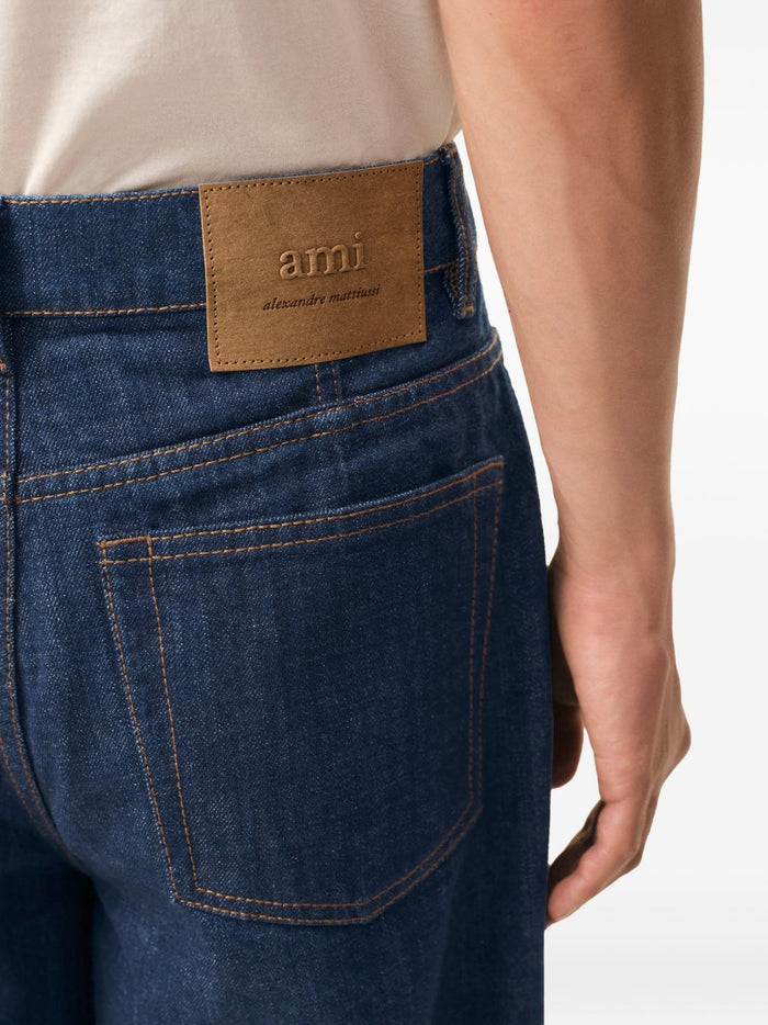 Ami Paris Jeans Ampio Uomo Blu 4