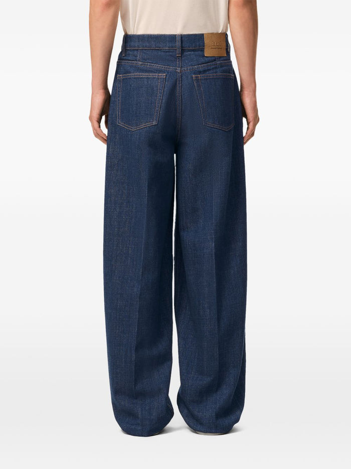 Ami Paris Jeans Ampio Uomo Blu 3
