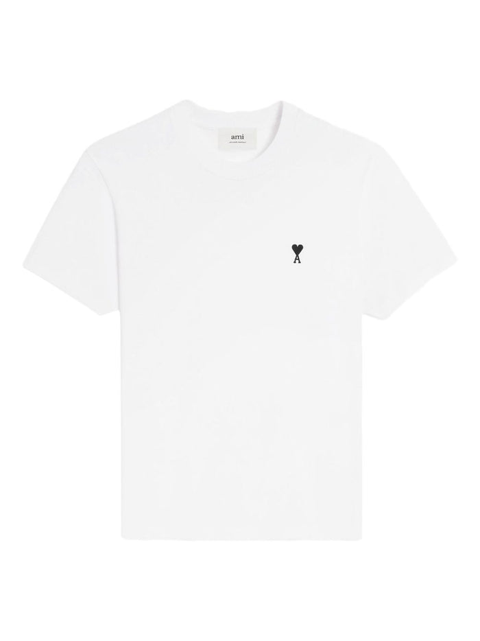 Ami Paris T-Shirt Cuore Nero Uomo Bianco 5