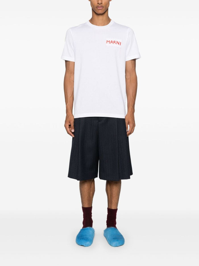 Marni T-shirt Bianco Uomo Patch Logo 1