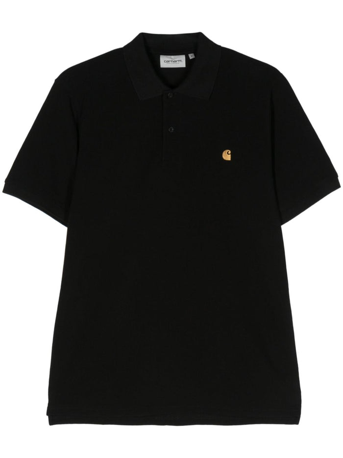 Carhartt Wip Polo Nero Uomo S/S Chase Pique 1
