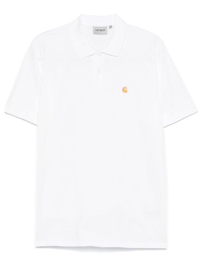 Carhartt Wip Polo Bianco Uomo S/S Chase Pique 1