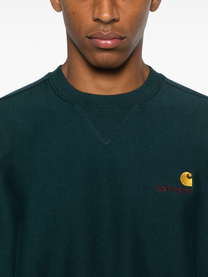 Carhartt WIP American Script Herren Sweatshirt Grün 4