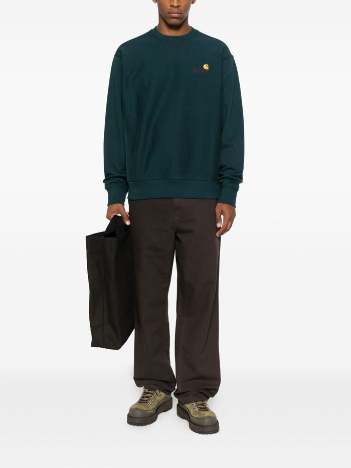 Carhartt WIP American Script Herren Sweatshirt Grün 2