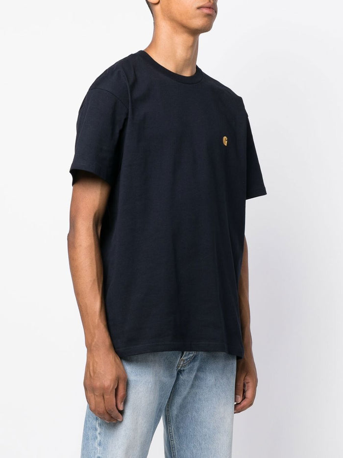 Carhartt Wip Men's Blue T-Shirt Embroidery Letter C 2