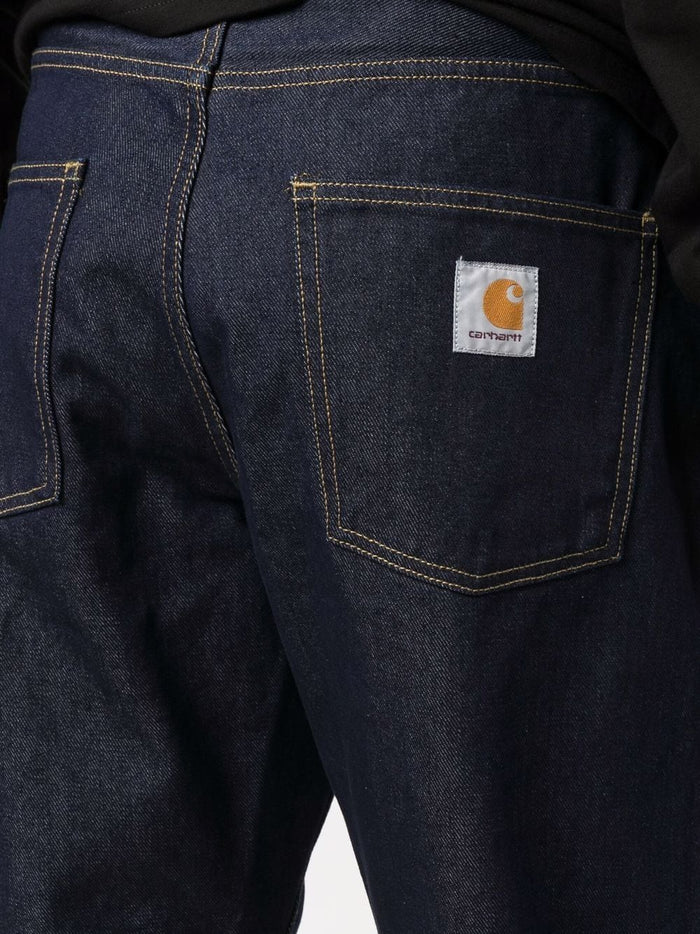 Carhartt Wip Dark Blue Jeans Men Straight Leg 4