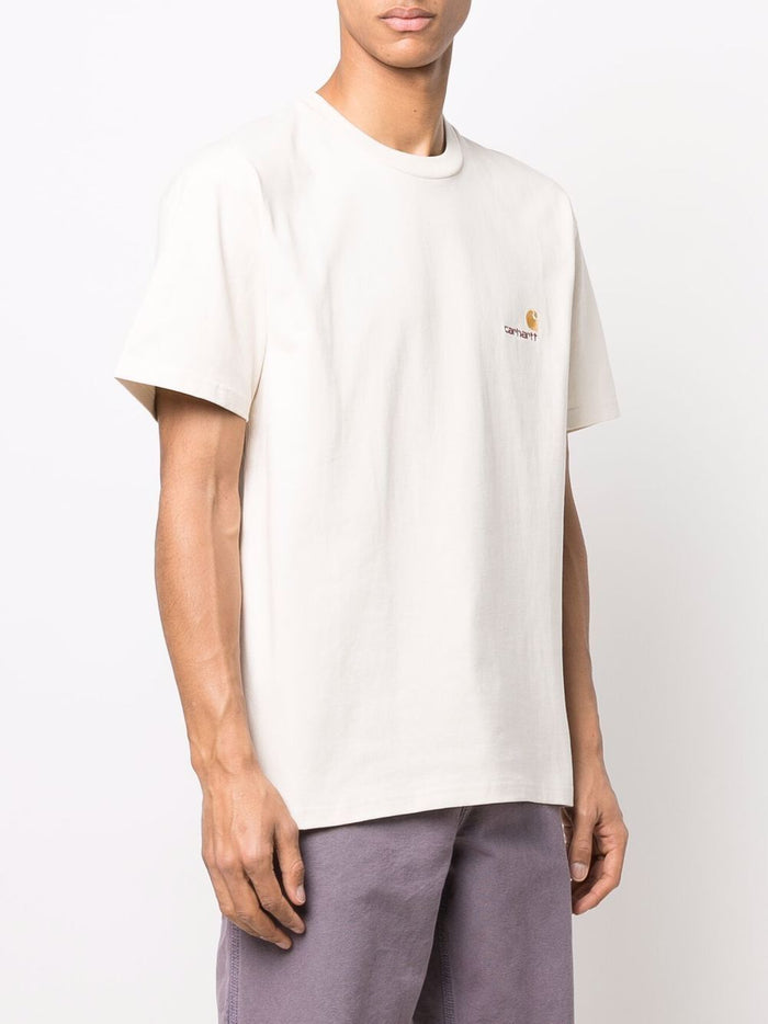 Carhartt Wip Pocket Men's T-Shirt White Embroidery Logo C 1