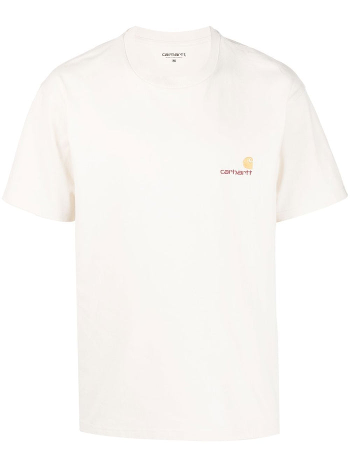 Carhartt Wip Pocket Men's T-Shirt White Embroidery Logo C 5