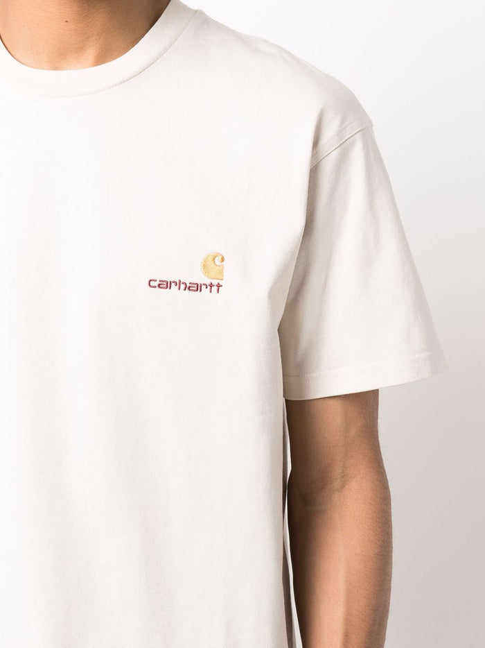 Carhartt Wip Pocket Men's T-Shirt White Embroidery Logo C 4