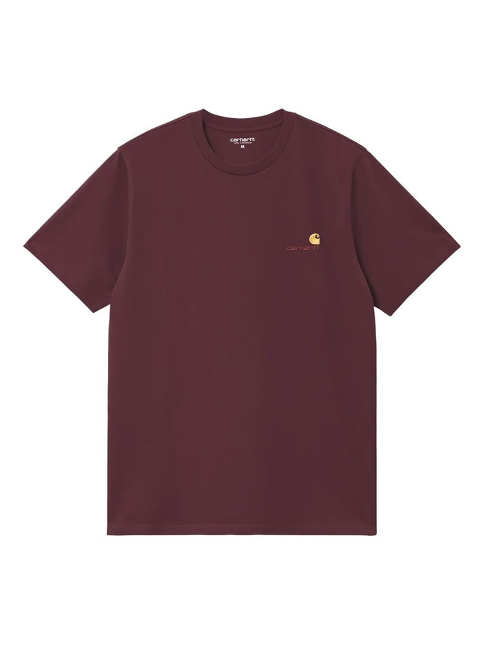 Carhartt Wip Men's Bordeaux T-shirt American Script 1