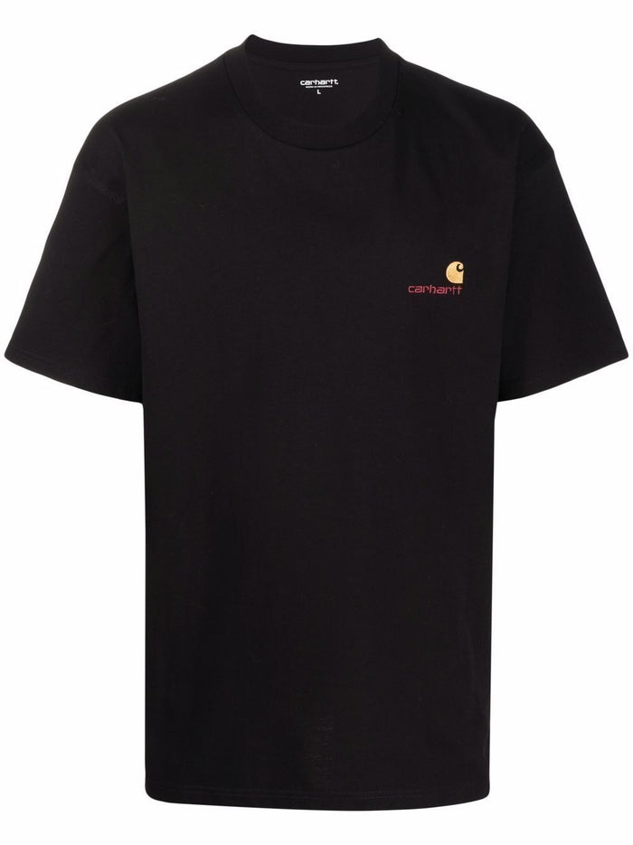 Carhartt Wip Uomo T-shirt Nero Ricamo Logo 1