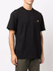 Carhartt Wip Uomo T-shirt Nero Ricamo Logo 3